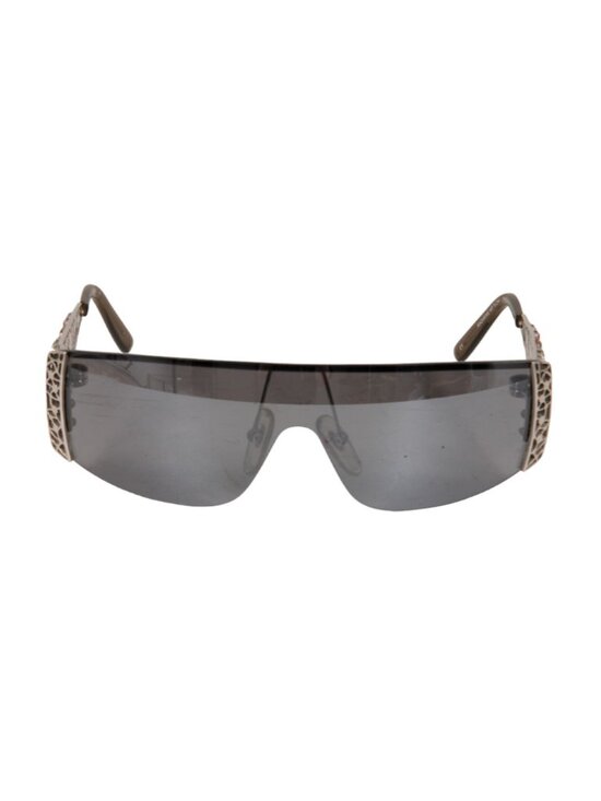 Lulu Guinness Vintage Crystal BBL004 Sunglasses Silver Innovative Shield Shades main image 8
